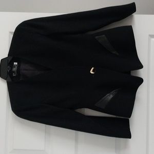 PS Couture black wool skirt suit